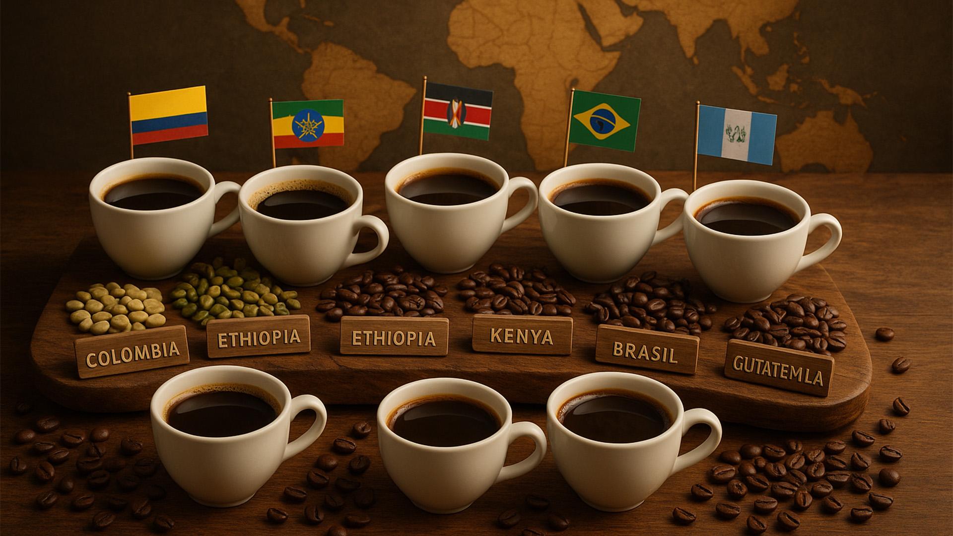 Orígenes de café alrededor del mundo